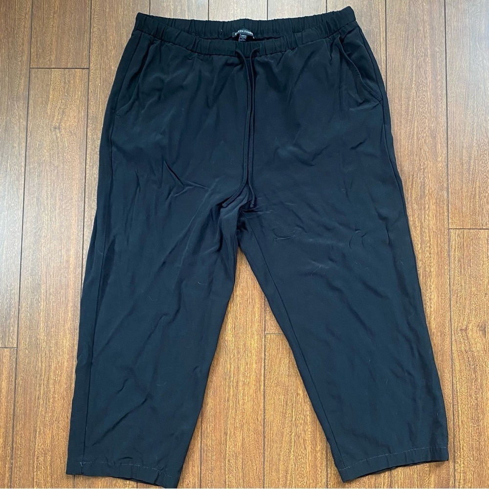 Eileen Fisher Organic Cotton Tencel Blend Loosefit Jogger Pants Drawstring M